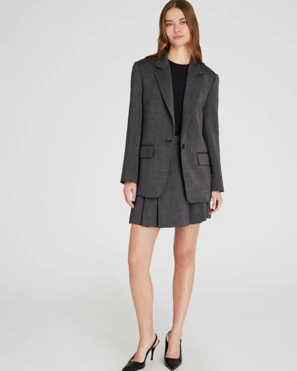 Club Monaco Blazers and Suiting Relaxed Wool Twill Blazer Charcoal 8211 Women