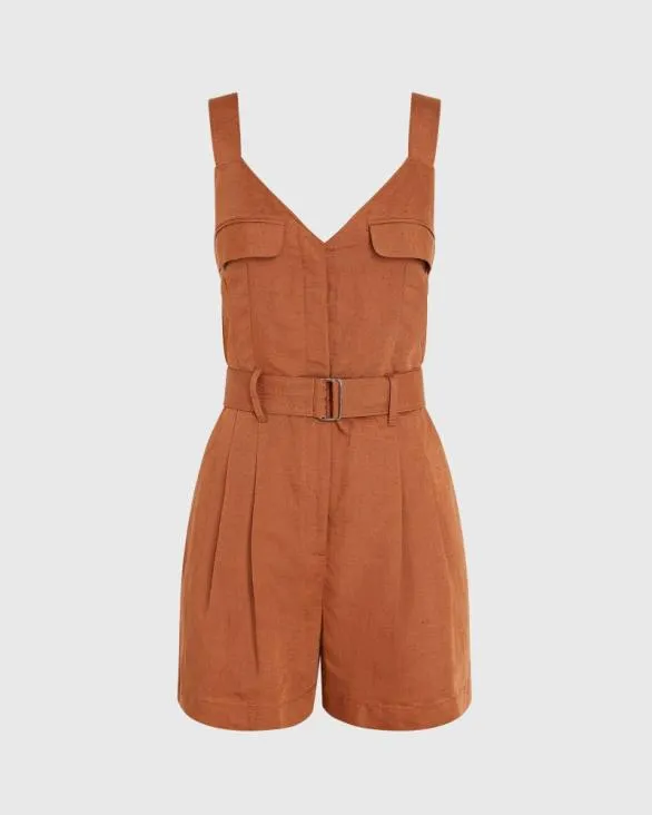 Club Monaco Dresses and Jumpsuits Cargo Romper Brown 8211 Women