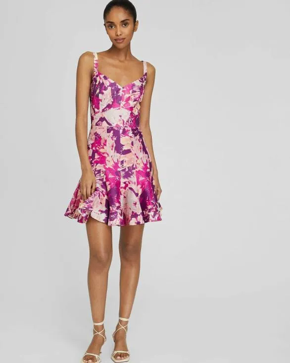 Club Monaco Dresses and Jumpsuits Fluted Hem Mini Dress Aster Pink 8211 Women