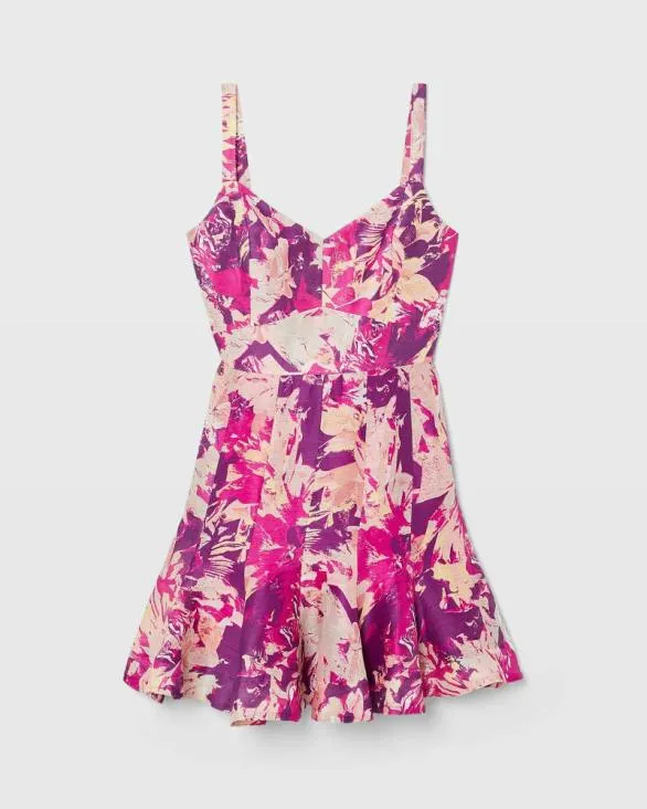 Club Monaco Dresses and Jumpsuits Fluted Hem Mini Dress Aster Pink 8211 Women