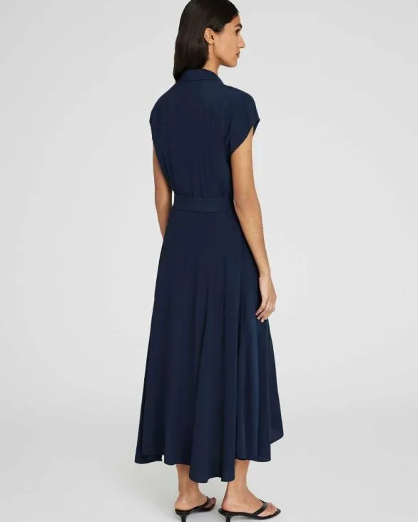 Club Monaco Dresses and Jumpsuits Handkerchief Hem Shirt Dress Navy 8211 Women