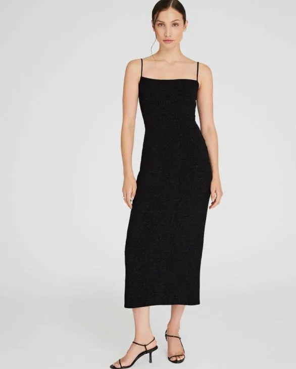 Club Monaco Dresses and Jumpsuits Metallic Bodycon SquareNeck Dress Black 8211 Women