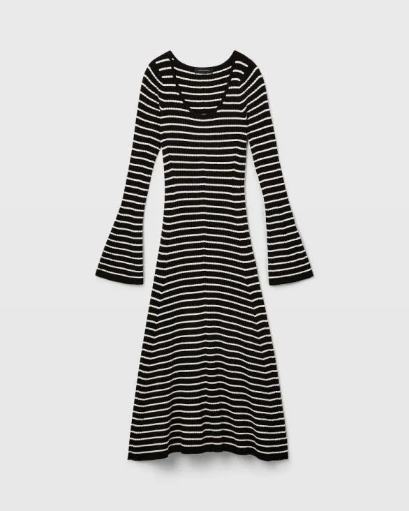 Club Monaco Dresses and Jumpsuits Midi Striped Sweater Dress Whiteblack 8211 Women
