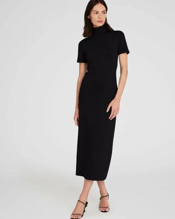 Club Monaco Dresses and Jumpsuits Mockneck Knit Maxi Dress Black 8211 Women