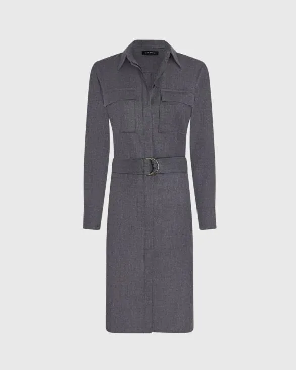 Club Monaco Dresses and Jumpsuits Wool Flannel Midi Shirt Dress Dark Grey Mix 8211 Women