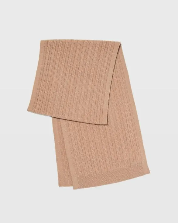 Club Monaco Hats Scarves and Gloves MiniCable Cashmere Scarf Camel 8211 Women