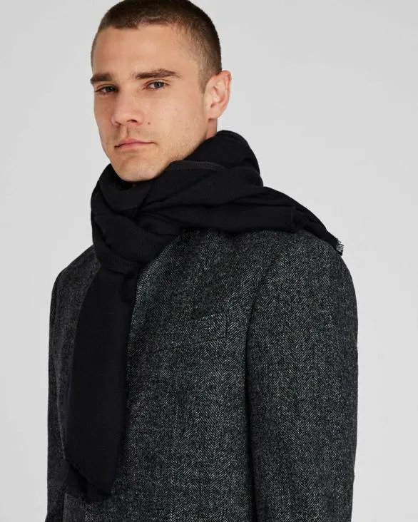 Club Monaco Hats Scarves and Gloves Woven Cashmere Blend Scarf Black 8211 Men