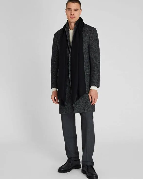 Club Monaco Hats Scarves and Gloves Woven Cashmere Blend Scarf Black 8211 Men