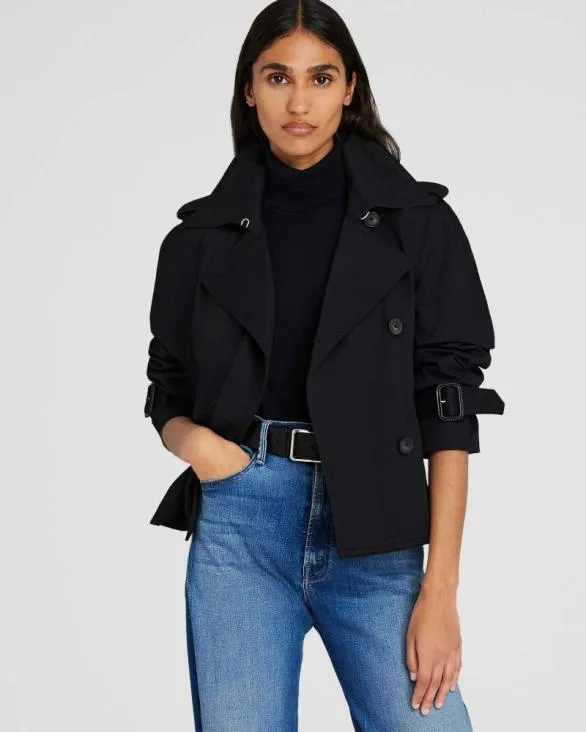 Club Monaco Jackets and Coats Cropped Trench Black 8211 Women