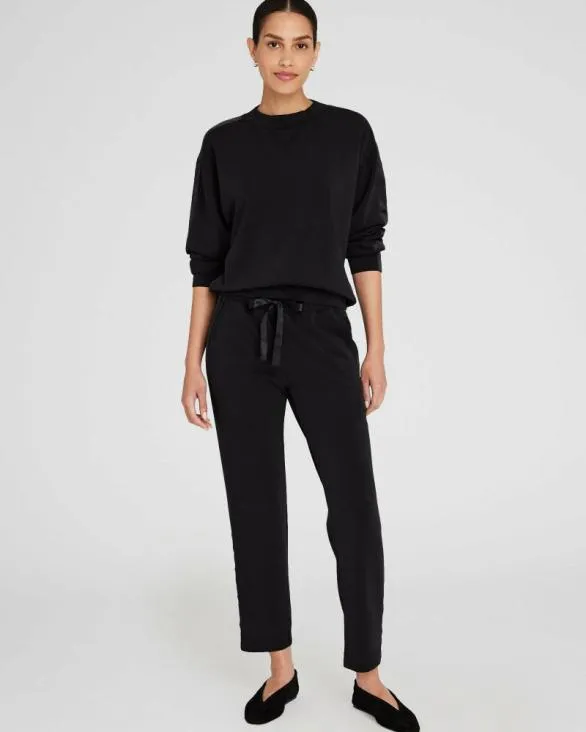 Club Monaco Loungewear Satin Stripe Sweatshirt Black 8211 Women