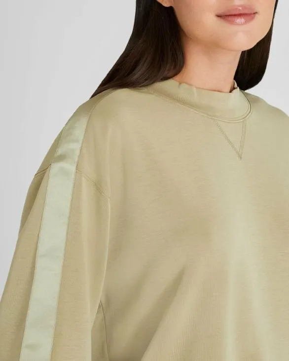 Club Monaco Loungewear Satin Stripe Sweatshirt Thyme 8211 Women