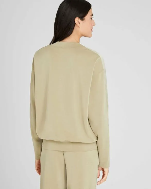 Club Monaco Loungewear Satin Stripe Sweatshirt Thyme 8211 Women