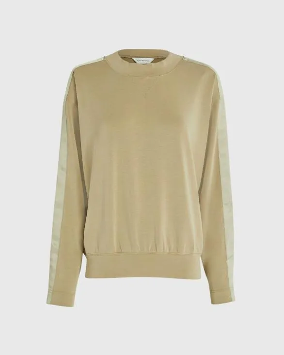 Club Monaco Loungewear Satin Stripe Sweatshirt Thyme 8211 Women