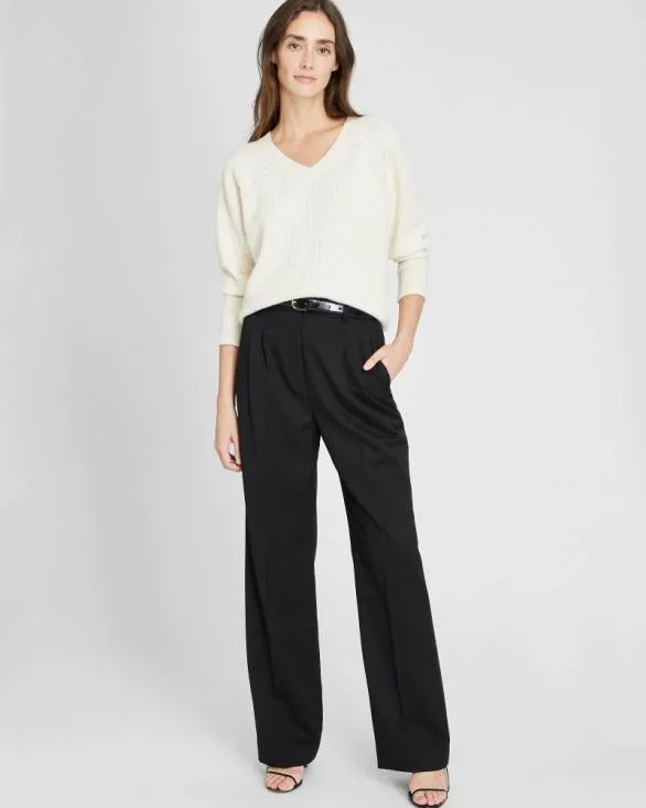 Club Monaco Pants Lightweight Wool Pleated Trouser Black 8211 Women