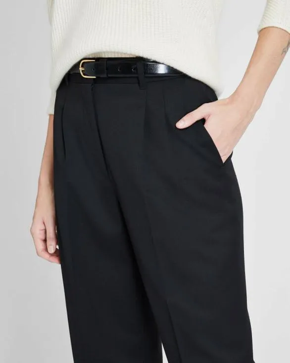 Club Monaco Pants Lightweight Wool Pleated Trouser Black 8211 Women