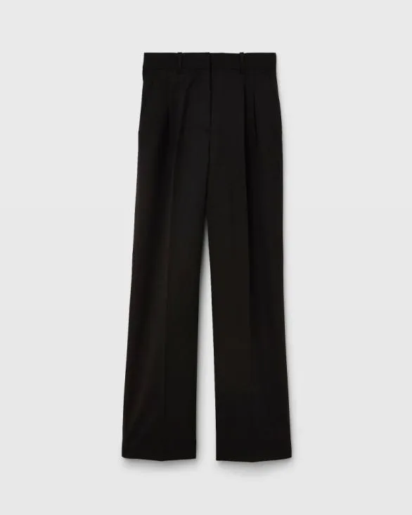 Club Monaco Pants Lightweight Wool Pleated Trouser Black 8211 Women