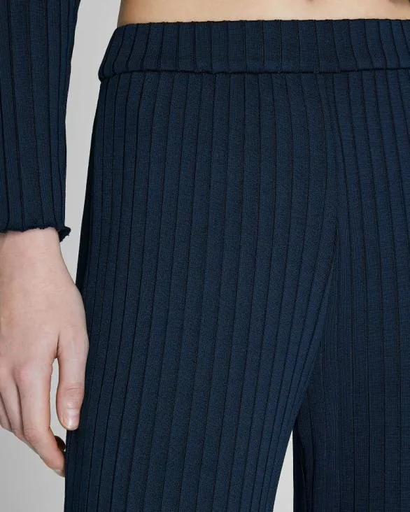 Club Monaco Pants Shiny Wide Rib Full Length Pant Navy 8211 Women