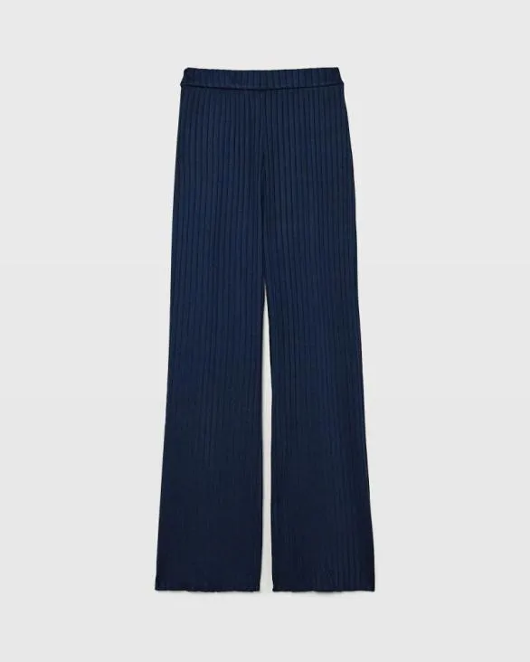 Club Monaco Pants Shiny Wide Rib Full Length Pant Navy 8211 Women