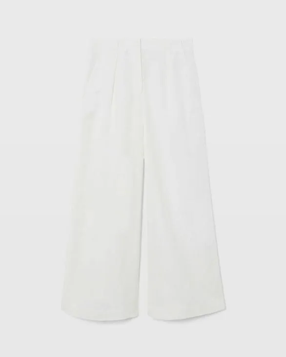 Club Monaco Pants Wide Leg Linen Blend Trouser Off White 8211 Women