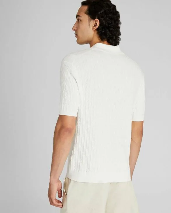 Club Monaco Polos ShortSleeve Cable Polo White 8211 Men