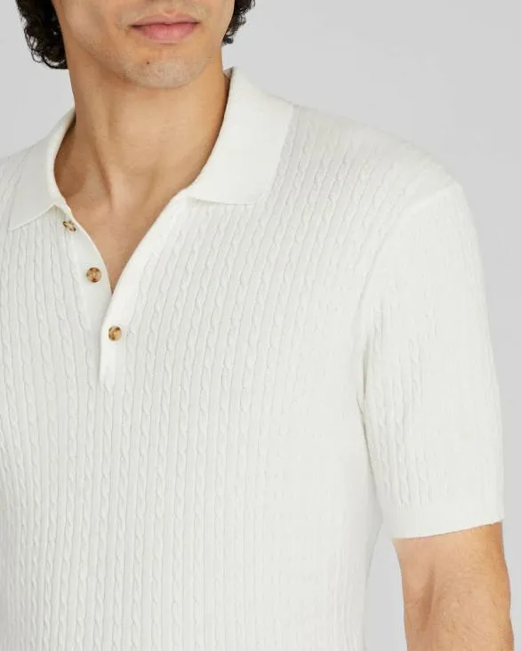 Club Monaco Polos ShortSleeve Cable Polo White 8211 Men
