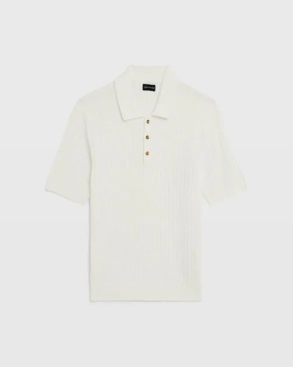 Club Monaco Polos ShortSleeve Cable Polo White 8211 Men