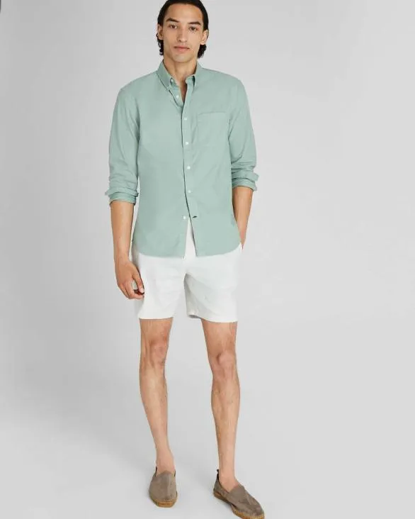 Club Monaco Shirts GarmentDyed Slim Lightweight Oxford Shirt Grey Mist 8211 Men