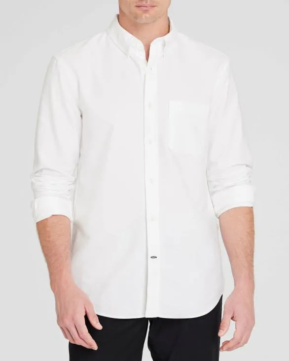 Club Monaco Shirts LongSleeve Solid Oxford Shirt White 8211 Men