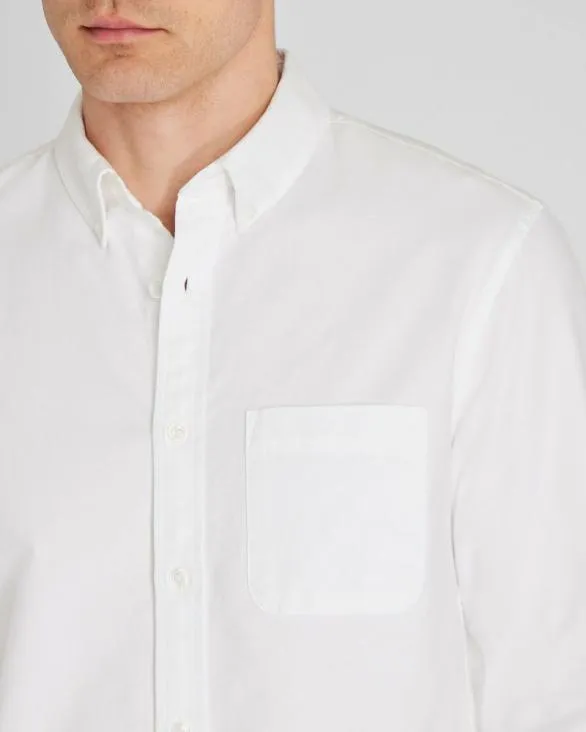 Club Monaco Shirts LongSleeve Solid Oxford Shirt White 8211 Men