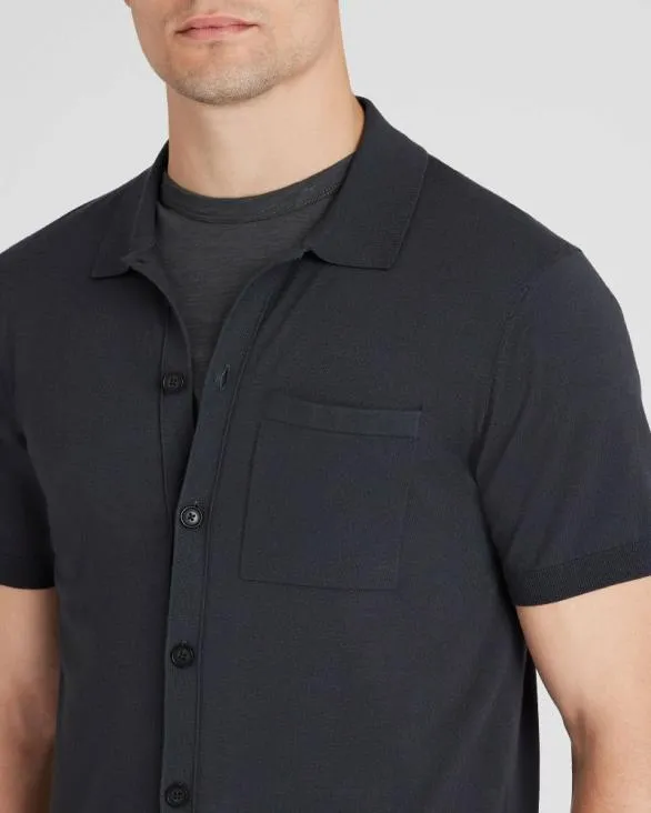 Club Monaco Shirts ShortSleeve Tech ButtonDown Shirt Black Charcoal 8211 Men