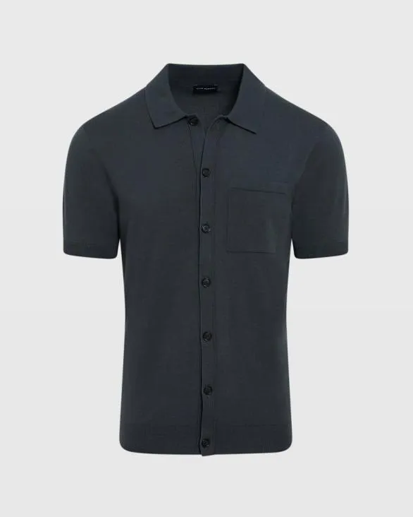 Club Monaco Shirts ShortSleeve Tech ButtonDown Shirt Black Charcoal 8211 Men