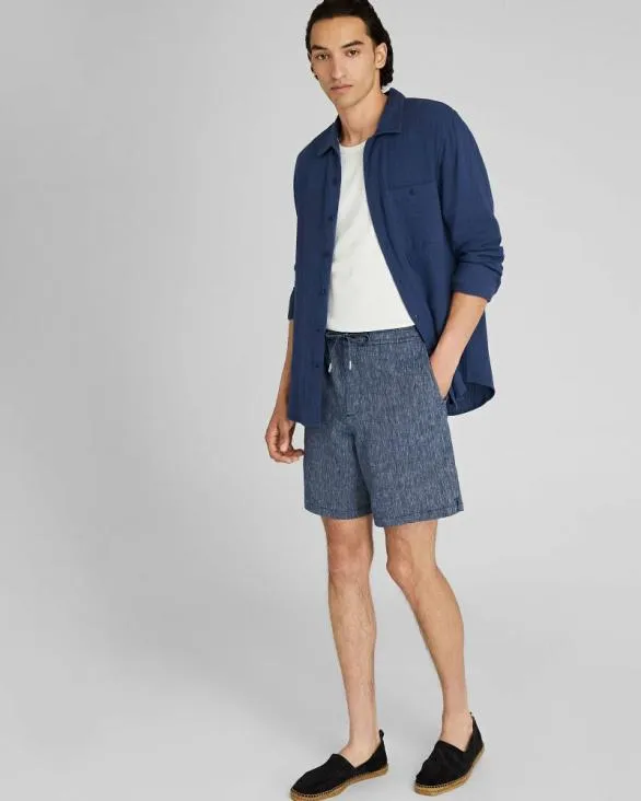 Club Monaco Shorts Elasticated Linen Short Navy 8211 Men