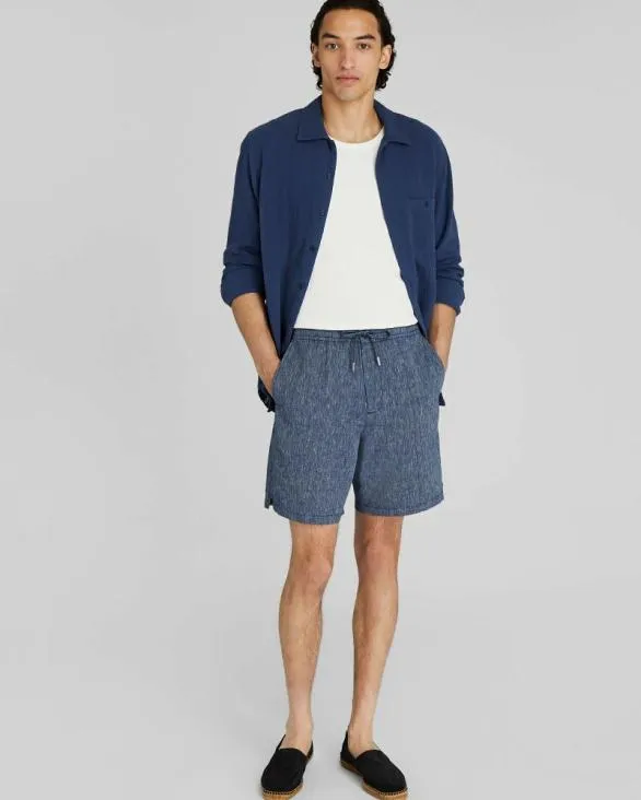 Club Monaco Shorts Elasticated Linen Short Navy 8211 Men