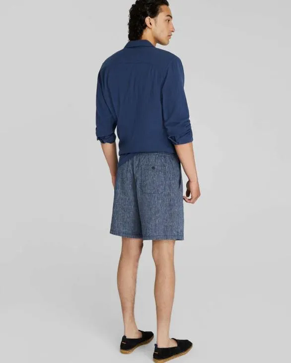 Club Monaco Shorts Elasticated Linen Short Navy 8211 Men