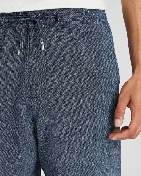 Club Monaco Shorts Elasticated Linen Short Navy 8211 Men