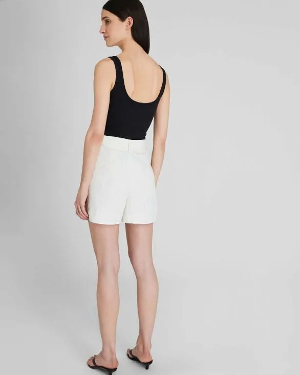 Club Monaco Shorts Pinstripe Linen Blend Short Ivory Mix 8211 Women