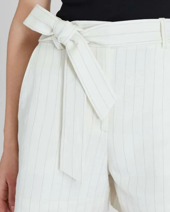 Club Monaco Shorts Pinstripe Linen Blend Short Ivory Mix 8211 Women