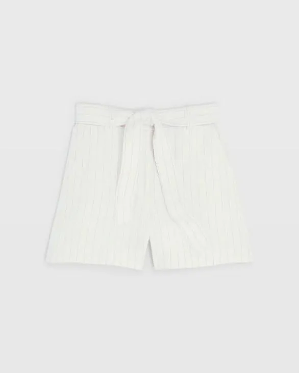 Club Monaco Shorts Pinstripe Linen Blend Short Ivory Mix 8211 Women