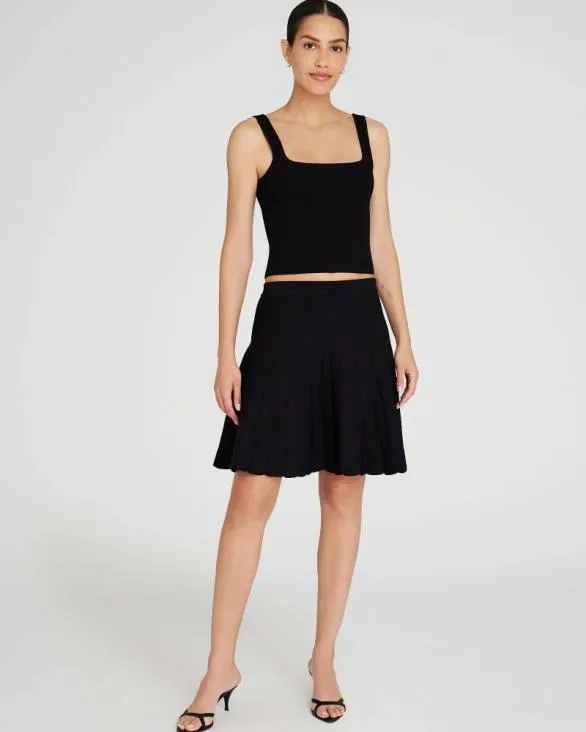 Club Monaco Skirts Pleated Mini Knit Skirt Black 8211 Women