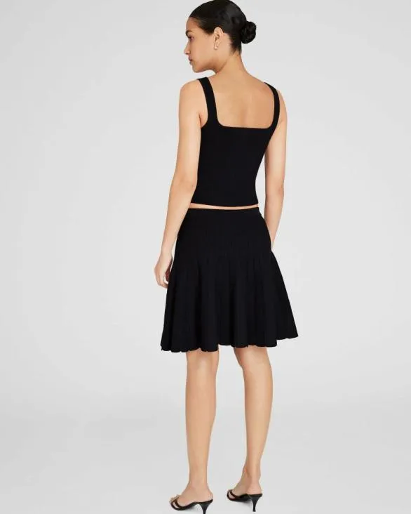 Club Monaco Skirts Pleated Mini Knit Skirt Black 8211 Women