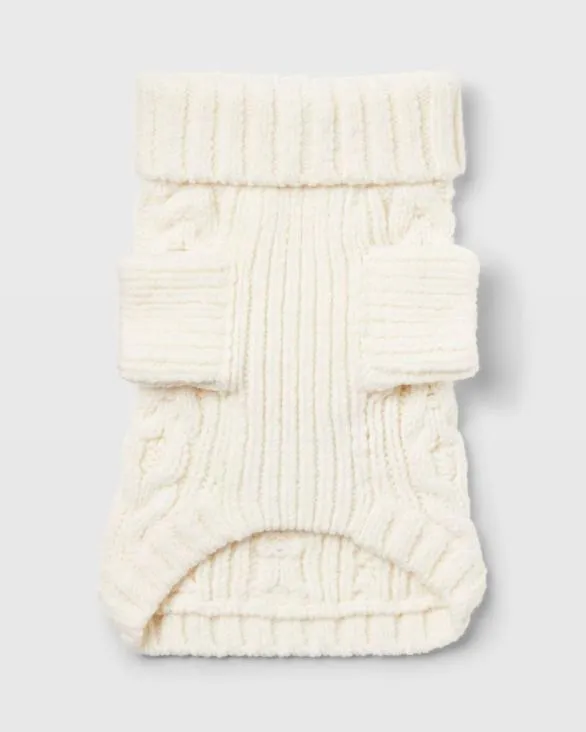 Club Monaco Sweaters Cable Knit Dog Sweater Ivory 8211 Women