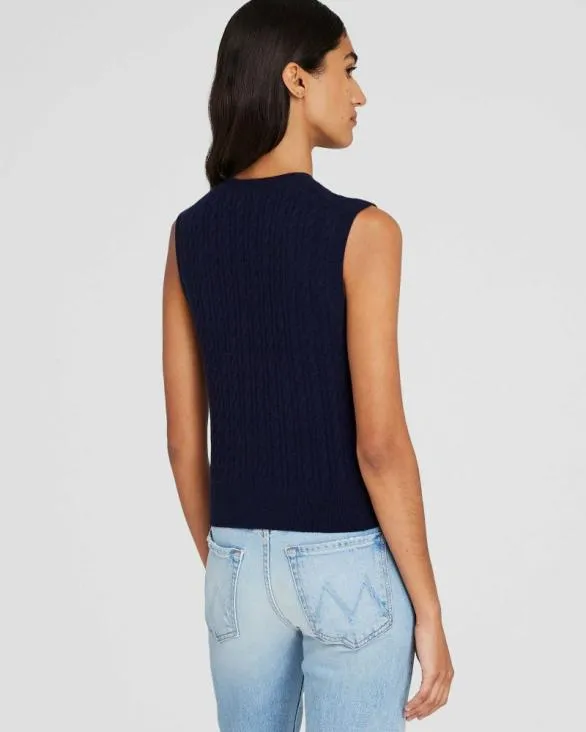 Club Monaco Sweaters Cashmere Mini Cable Shell Navy 8211 Women