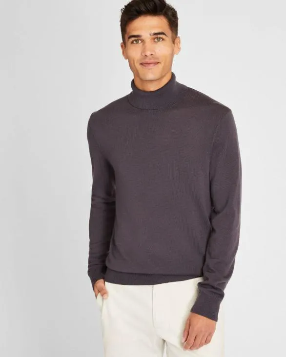 Club Monaco Sweaters Merino Wool Turtleneck Dark Charcoal 8211 Men