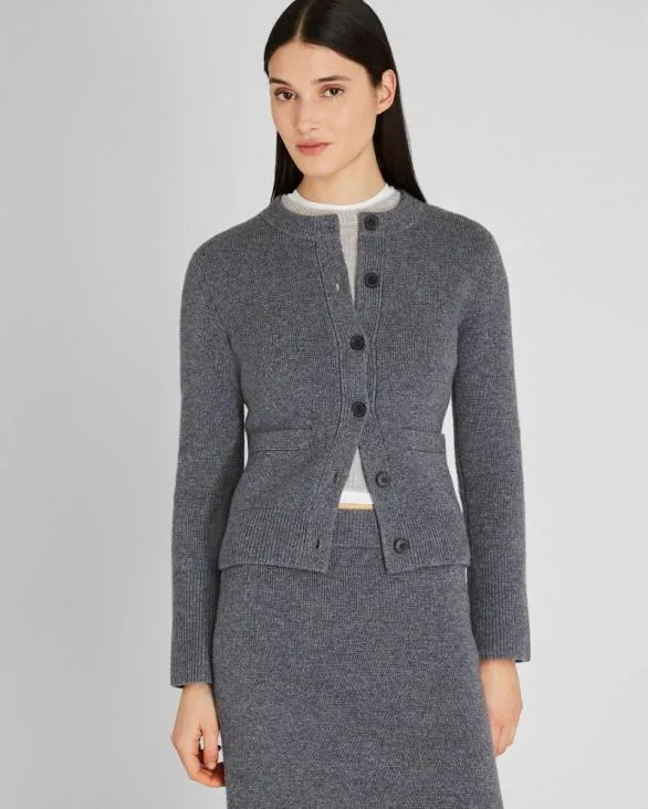 Club Monaco Sweaters WoolCashmere Blend Milano Stitch Cardigan Charcoal 8211 Women