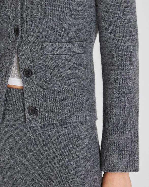 Club Monaco Sweaters WoolCashmere Blend Milano Stitch Cardigan Charcoal 8211 Women