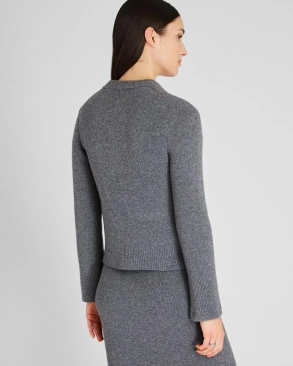 Club Monaco Sweaters WoolCashmere Blend Milano Stitch Cardigan Charcoal 8211 Women