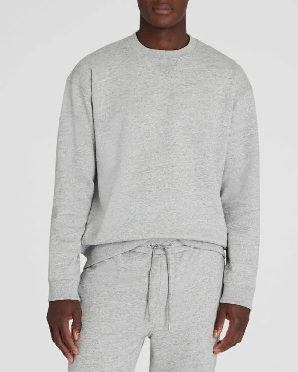 Club Monaco Sweatshirts and Lounge Relaxed Terry Crewneck Light Heather Grey 8211 Men