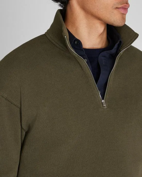 Club Monaco Sweatshirts and Lounge Rib Knit QuarterZip Olive 8211 Men