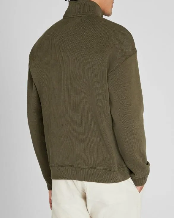 Club Monaco Sweatshirts and Lounge Rib Knit QuarterZip Olive 8211 Men