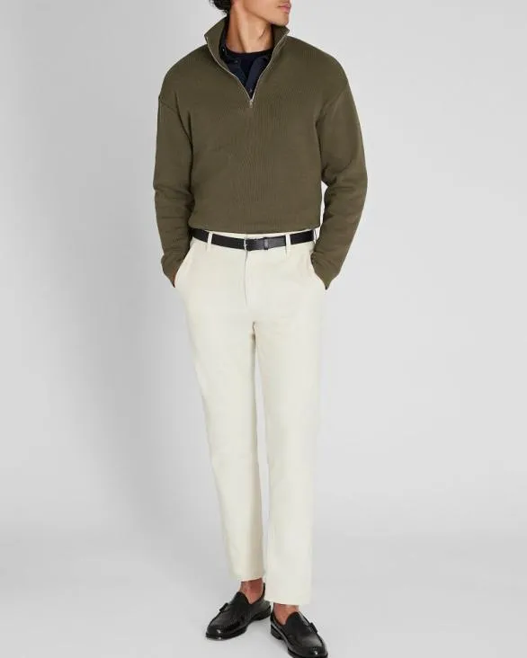 Club Monaco Sweatshirts and Lounge Rib Knit QuarterZip Olive 8211 Men
